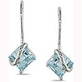 10k White Gold Blue Topaz Earrings