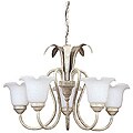 Textured White Patina Five-light Chandelier