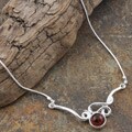 Sterling Silver and Cognac Amber Necklace (Poland)