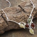 Sterling Silver Multicolored Baltic Amber Necklace (Poland)
