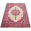 Persian Mashad Ivory /Burgundy Rug (9'7 x 12'9)