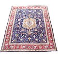 Persian Tabriz Navy/ Red Rug (9'8 x 12'10)