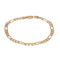 14k Gold over Silver 8-inch Diamond-cut Figaro Bracelet