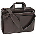 McKlein Brown Fillmore Leather Double Compartment Briefcase