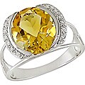 10k White Gold Citrine and Diamond Ring
