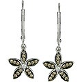 10k Gold 1/4ct Brown and White Diamond Earrings