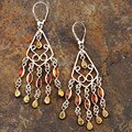 Sterling Silver Baltic Amber Chandelier Earrings (Poland)