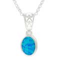 Sterling Silver with Faux Blue Opal Necklace