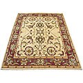 Afghan Oushak Vegetable-dyed Ivory/ Burgundy Rug (8'4 x 11'5)