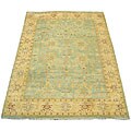 Indo Oushak Vegetable-dyed Green/ Ivory Rug (10'2 x 14')
