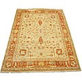 Indo Oushak Vegetable-dyed Ivory/ Rust Rug (10'2 x 13'11)