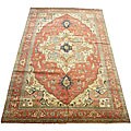 Indo Serapi Vegetable-dyed Rust/ Ivory Rug (10' x 16')