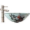 Bamboo Brushed Nickel Faucet and Vessel Sink Combo
