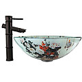 Bamboo Bronze Faucet and Vessel Sink Combo