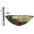 Bamboo Chrome Faucet and Vessel Sink Combo