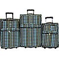 J World Wheeled Three-piece Square Pattern Luggage Set
