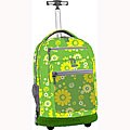 J World Khaki Flower Rolling Backpack with Laptop Sleeve