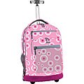 J World Pink Target Rolling Backpack with Laptop Sleeve