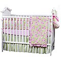 Bacati Flower Basket Pink/ Green 4-piece Crib Bedding Set