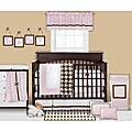 Bacati Metro Pink/ White/ Chocolate 4-piece Crib Bedding Set
