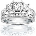 14k Gold 1 1/6ct TDW Princess Diamond Bridal Set (H-I, I1-I2)