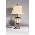 Beige and Brown Rub Fluted Urn Table Lamp