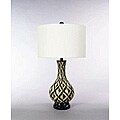 Zebra Wood Finish Table Lamp
