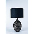 Autumn Silver Carved Leaf Pattern Table Lamp