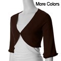 Sangria Women's 3/4-sleeve Cropped Bolero Sweater