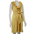 Max & Cleo Women's Pleated Ruffle Wrap Dress