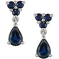 10k White Gold Sapphire Teardrop Earrings