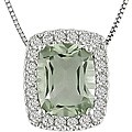 10k Gold Green Amethyst and 1/4ct TDW Diamond Necklace