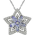 10k Gold 1/5ct TDW Diamond/ Tanzanite Star Necklace