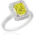 14K White Gold 2ct Yellow Radiant-cut Diamond Ring (Size 7)
