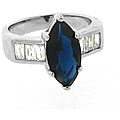 Sterling Silver Marquise-cut Cubic Zirconia Engagement-style Ring