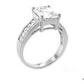 Sterling Silver Emerald-cut Cubic Zirconia Engagement-style Ring