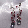 Silver/ Mystic Topaz/ Garnet Earrings (USA)