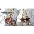 Czech Glass Pink Ballerina Drop Earrings (USA)