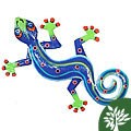 Painted Metal Blue/ Green Gecko (Haiti)