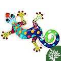 Painted Metal Florida Design Gecko (Haiti)