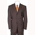 Ferrecci Men's Chocolate Brown Pinstripe Suit