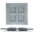 Turgla 4-compartment Charcoal Glass Sectional