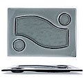 Turgla 2-compartment Charcoal Glass Serving Tray