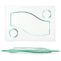 Turgla Frosted Glass 2-compartment Serving Area Tray