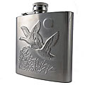 Stainless Steel 'Geese in Flight' Embossed 6-ounce Flask