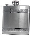 Stainless Steel 6-ounce Brushed and Polished Patterned Flask