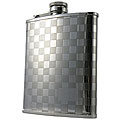 Stainless Steel Brushed/ Polished 6-ounce Checkered Flask