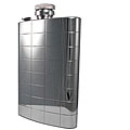 Stainless Steel Polished/ Grooved 6-ounce Flask