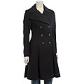 DKNY Wool-blend Double-breasted Fit and Flare Coat