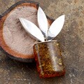 Sterling Silver Yellow Amber 3-leaf Slider Pendant (Poland)